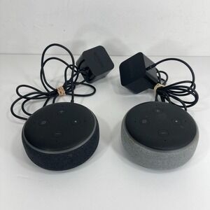 Lot of 2 Amazon Echo Dot 3rd Gen Smart Speakers D9N29T, C78MP8 - TESTED
